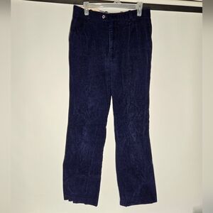 Vintage Bridgton Cotton Blue Corduroy Straight-Leg Pants